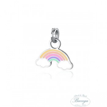 Mini charm arcobaleno con smalto multicolore in acciaio ipoallergenico corred (Cod. 13CH211)